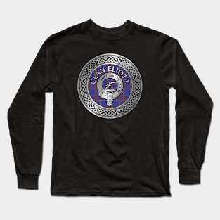 Clan Eliott Crest & Tartan Knot Long Sleeve T-Shirt